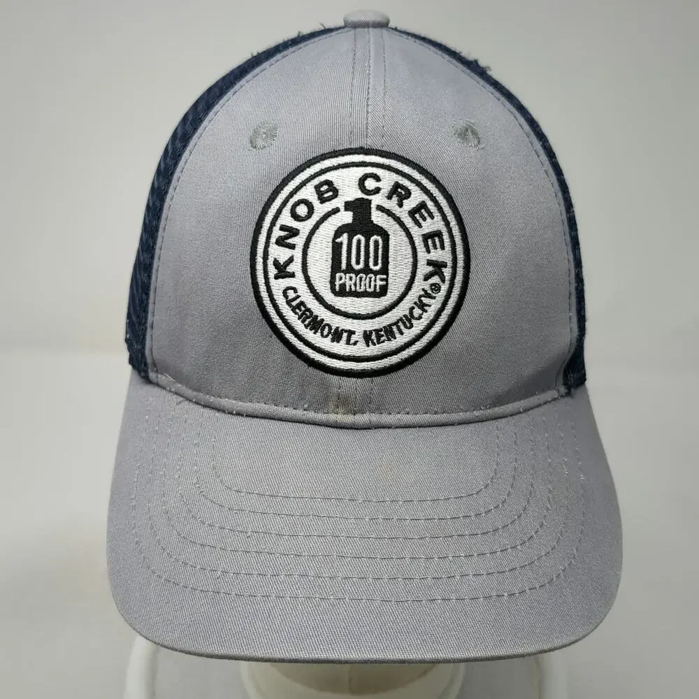 Knob Creek Trucker Hat Gray Blue One Size 100 Proof Clermont Kentucky Snapback